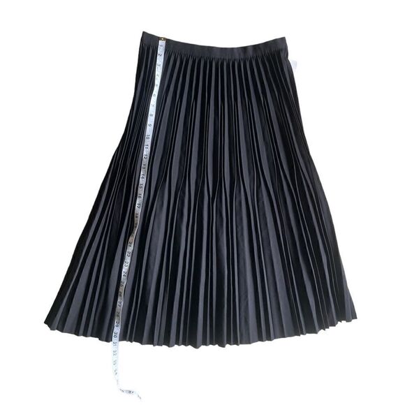 Adrianna Papell Women's Solid Variegated Pleated Twill Skirt Size L - Picture 6 of 8
